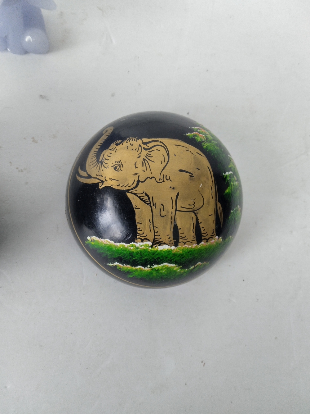 Thai Lacquerware Box with Gold Accent, 'Precious Elephant'